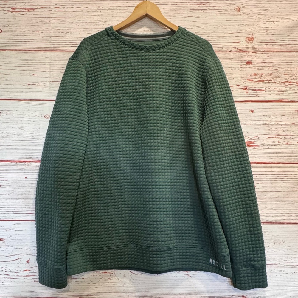 NOBULL Project Quilted Crew Sweatshirt in Army Green Sz L - Picture 2 of 8